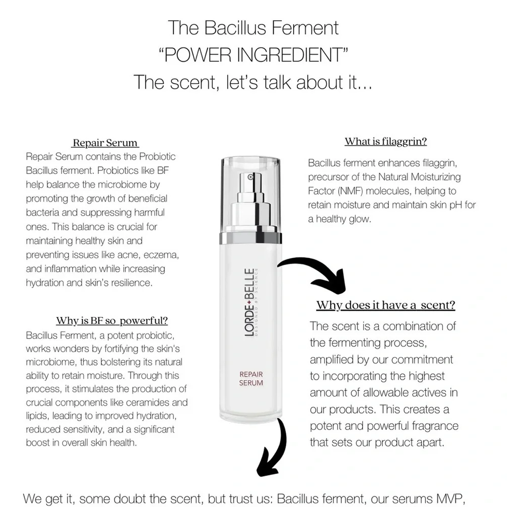 NIB LORDE + BELLE REPAIR SERUM- scientifically proven, potent skincare! 🤩
